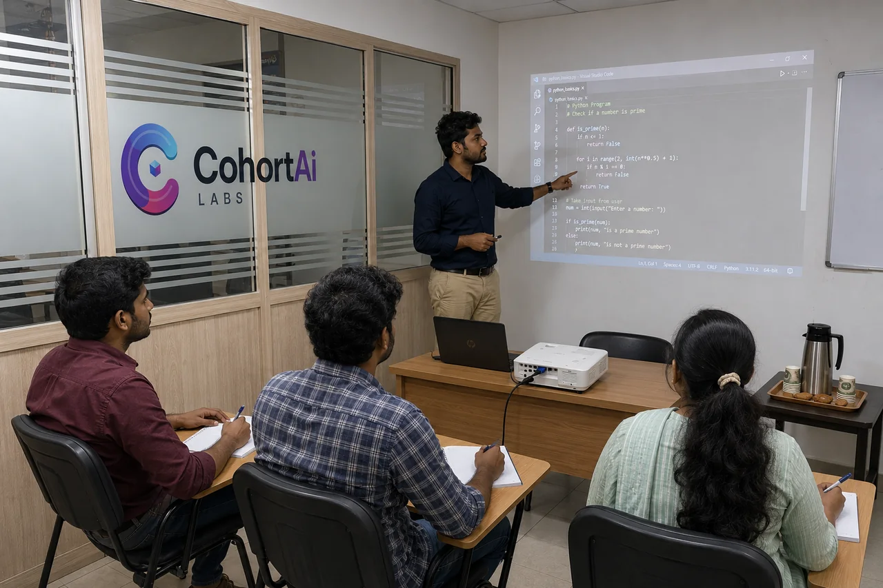 Illustrative instructor-led Python classroom